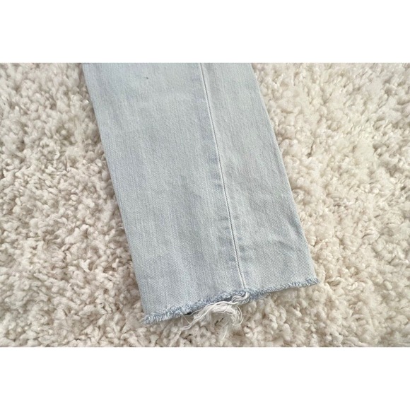 Levis Jeans Womens 26 Light Wash Straight Leg Raw Hem Orange Tab Denim Mid Rise - Picture 6 of 10